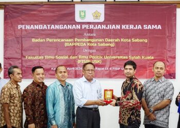 PENANDATANGANAN PERJANJIAN KERJA SAMA ANTARA FAKULTAS ILMU SOSIAL DAN ILMU POLITIK  USK DENGAN BADAN PERENCANAAN PEMBANGUNAN DAERAH (BAPPEDA) KOTA SABANG