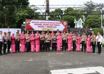 68 Personil Perwira Dan Bintara Polres Aceh Tengah Sujud Syukur Naik Pangkat