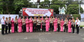 68 Personil Perwira Dan Bintara Polres Aceh Tengah Sujud Syukur Naik Pangkat